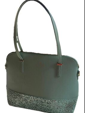 kate spade New York turquoise glitter base double strap leather Bag